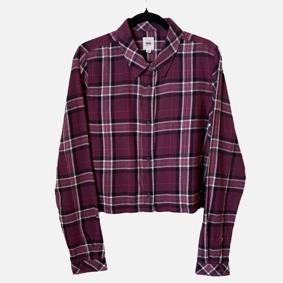 NWT Vans Box Car Flannel Button Up Top Large - Picture 6 of 6